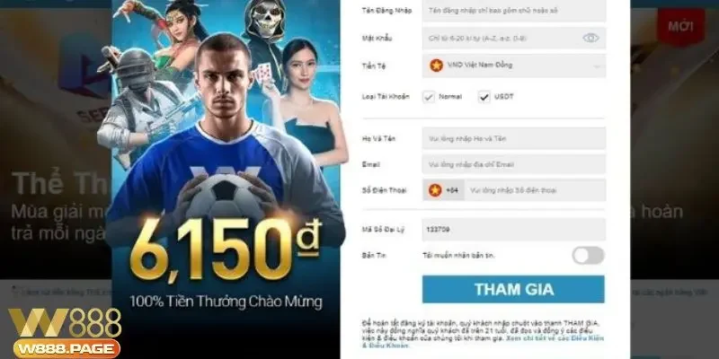Ưu đãi cực hấp dẫn dành cho người mới khi đăng ký W88