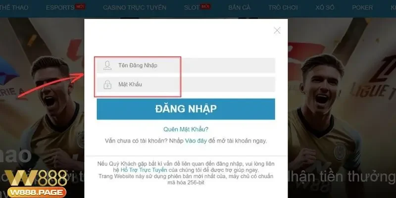 Cách đăng nhập W88